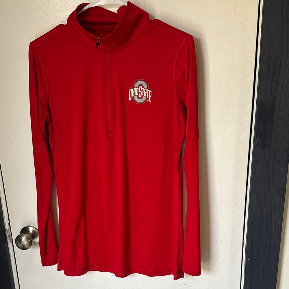 Ohio State Quarter-Zip long sleeve red Shirt